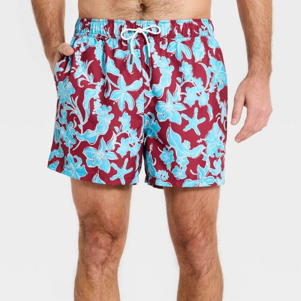 Goodfellow & Co - Men's 5'' Patterned Swim Trunks - Goodfellow & Co  Blue